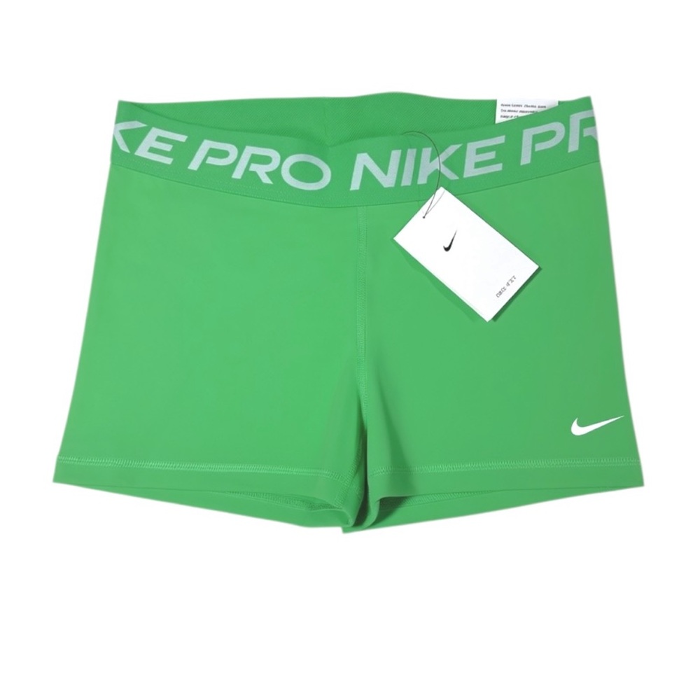 Nike Pro Training Shorts Neon Lime Green 3" Compression Medium